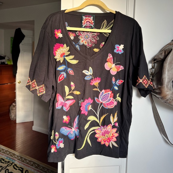 Johnny Was Embroidered Tee - Picture 2 of 6